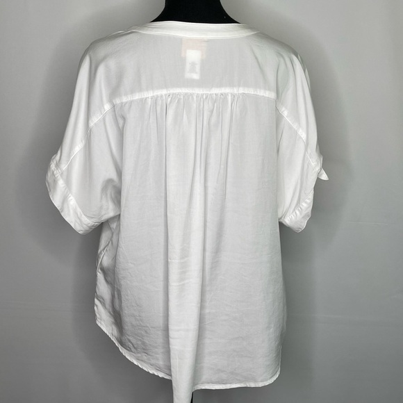 🔥 Ruby Rd White Short Sleeves w/ Ties Y Neck PXL - Picture 6 of 9
